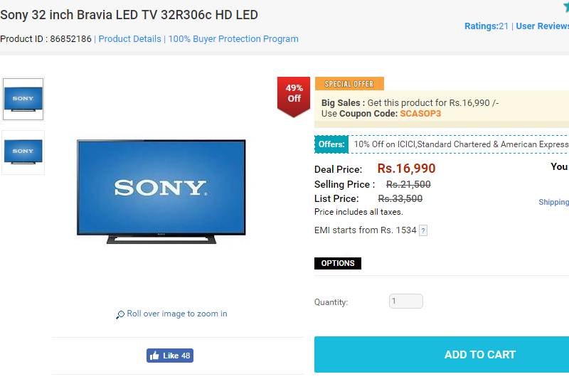 ShopClues, ShopClues sale, ShopClues Diwali sale, ShopClues Diwali sale Day 1, ShopClues Lowest Price Online Challenge, ShopClues best deals on offer, ShopClues offers, Lenovo Ideapad, Lenovo Ideapad price, Sony 32 inch Bravia LED TV, Sony 32 inch Bravia LED TV price, DATAMINI TWG10 price on shopclues, Shopclues Best Price Challenge