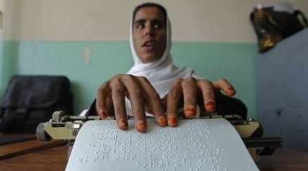 The visually impaired user can gauge the object distance from the frequency of the sound, before the cane physically bumps against an object. (Reuters)