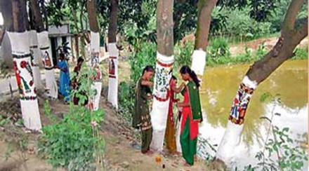 madhubani painting, bihar, pollution, air pollution, madhubani, bihar news, tree felling, how to save trees,