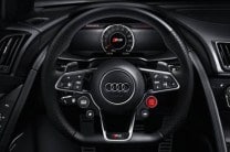  The multifunction steering wheel has all controls on it for undistracted driving 