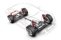  The Cornering Air Suspension stiffens while cornering hard to provide extra grip 