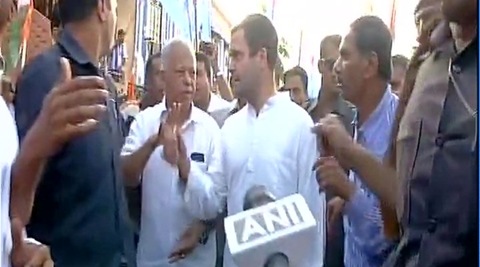 Congress Vice President has conducted a 'Padyatra' from the Holy Spirit Church to Fatorda stadium earlier today. (Source: ANI)