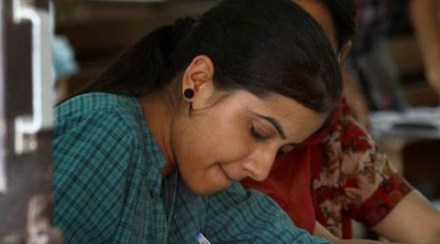 Students who appeared for the exam were up for a surprise in the examination centre as the test this year turned out to be quite difficult, much more so than the earlier ones. (Express Photo)