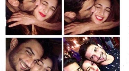 Sushant Singh Rajput and the reel life wife, Kiara Advani's cute kissing picture - it did eventually manage to float onto the social media to become an eye-ball grabber. (Instagram/kiaraaliaadvani) Sushant Singh Rajput and the reel life wife, Kiara Advani's cute kissing picture - it did eventually manage to float onto the social media to become an eye-ball grabber. (Instagram/kiaraaliaadvani)