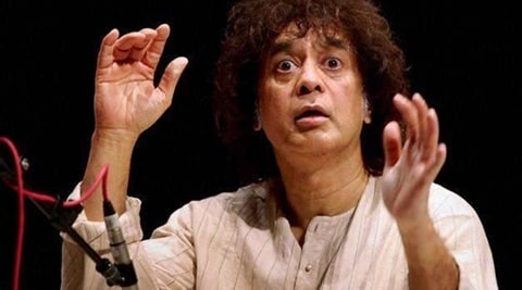 Tabla maestro Ustad Zakir Hussain on Saturday performed 'jugalbandi' with santoor king Pandit Shibkumar Sharma at the 'Swara Samrat Festival'. (PTI)