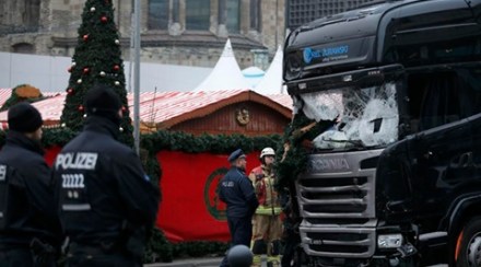Police stand in front of the truck which ploughed last night into a crowded Christmas market in the German capital Berlin. (Reuters Police stand in front of the truck which ploughed last night into a crowded Christmas market in the German capital Berlin. (Reuters