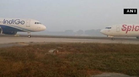 In a detailed statement, AAI said IndiGo flight (6E-769) from Lucknow to Delhi after landing on runway-28 was taxiing via taxiway 'E2' for parking stand 12 as advised by ATC. (ANI) In a detailed statement, AAI said IndiGo flight (6E-769) from Lucknow to Delhi after landing on runway-28 was taxiing via taxiway 'E2' for parking stand 12 as advised by ATC. (ANI)