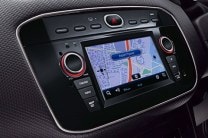  In car infotainment system with navigation available with the Fiat Abarth Punto is convenient to use and easy to read 