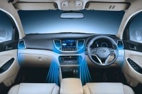 The Hyundai Tucson's top end variant is offered with a cluster ioniser and the air conditioning unit cools the cabin quickly 