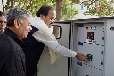Union Minister Venkaiah Naidu on the 69th death anniversary of the Father of the Nation, inaugurated the newly renovated Mahatma Gandhi samadhi at Rajghat on Monday. (PTI)
