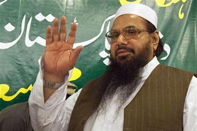 Saeed was detained yesterday at JuD's Lahore headquarters at Masjid Al-Qudsia Chauburji and was later shifted to his Jauhar Town residence which has been declared as a sub-jail by authorities in Punjab province. (Reuters)