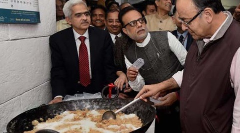 As part of the ritual, which has continued for long, 'halwa' is prepared in a big 'kadhai' (large frying pot) and served to the entire staff in the ministry. (In Pic: Last year's Halwa ceremony) As part of the ritual, which has continued for long, 'halwa' is prepared in a big 'kadhai' (large frying pot) and served to the entire staff in the ministry. (In Pic: Last year's Halwa ceremony)