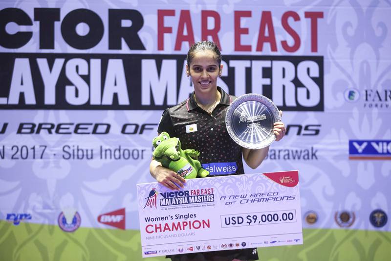 Malaysia Masters Grand Prix Gold Final: Indian shuttler Saina Nehwal, who has just recovered from a career-threatening injury which led to a knee surgery for her, has now clinched the Masters Grand Prix Gold after a tough fight with Thailands Pornpawee Chochuwong. In a hard fought victory against Chochuwong, Nehwal, the top-seeded London Olympics bronze-medallist, triumphed 22-20 22-20 in a 46-minute clash. The 26-year-old world No.10, who had been desperately looking for a title that boosts her confidence after recovering from a knee surgery last year, was squaring off against a rival ranked more than 50 places below her at 67th. (AP)