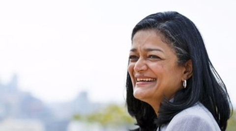 The only lawmaker to oppose Trump's presidential victory confirmation during the joint session of the Congress early this month, Jayapal alleged that his Cabinet appointments underscore the grave threat to the country that his presidency represents. (Source: Twitter)