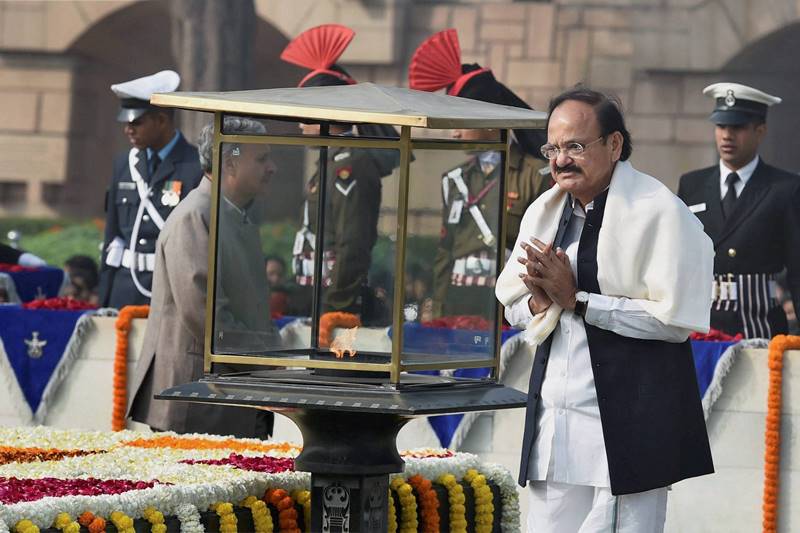Naidu paid obeisance to the Father of the Nation on Martyr’s Day early morning and opened the facilities thereafter. The facelift work has been carried out by the CPWD in association with Delhi Urban Arts Commission and Rajghat Samadhi Samiti. Facilities that were inaugurated today at Rajghat include installation of more than 100 decorative lamp posts with energy-efficient LED lights, a solar energy unit and several CCTV cameras. (PTI)