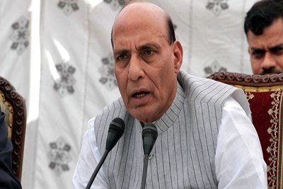 Rajnath said the opponents are blaming the government for drug menace which is not right. (Source: Express photo by Shuaib Masoodi) 