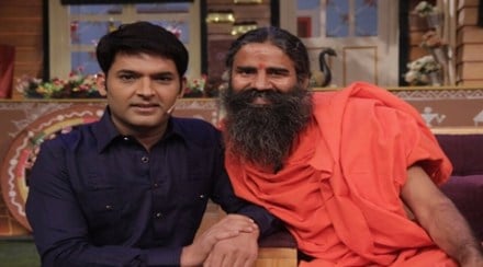 Baba Ramdev on the sets of The Kapil Sharma Show (Twitter) Baba Ramdev on the sets of The Kapil Sharma Show (Twitter)