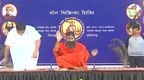 Over 1 lakh people attempted five world records in the field of yoga in Chhattisgarh's Bhilai. (ANI)