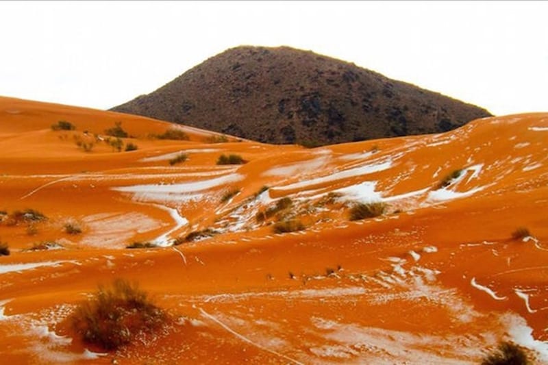 sahara desert, sahara desert snowfall, snowfall, sahara snowfall