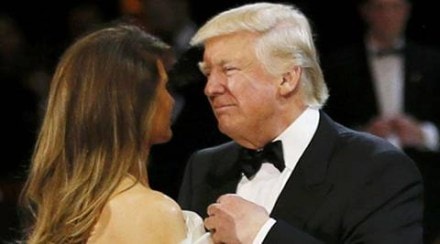 On stage, Trump said they had managed to win despite widespread doubt. "We did it," he said, exchanging a smile with his wife. (Reuters) On stage, Trump said they had managed to win despite widespread doubt. "We did it," he said, exchanging a smile with his wife. (Reuters)