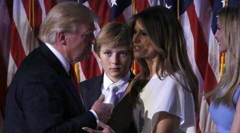 Barron Trump, the 10-year-old youngest son of Donald Trump from his third wife Melania, was today not seen during inauguration-related festivities. (Reuters)