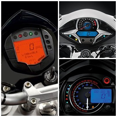 Features : KTM 250 Duke gets features such as an LCD instrument console that provides information like fuel quantity, speed, tachometer, clock, trip meter, service reminder, shift light. The amount of data readout is at par with cars but the small screen can at times make it hard to view things quickly. Honda CBR250R gets a silver garnished LCD digital meter with blue back light which shows digital speedometer, odometer, trip meter and fuel gauge. The setup looks old now and and offers a limited amount of information. On the other hand, Mahindra Mojo has an analogue tachometer and digital display with blue backlight. The console houses an odometer, speedometer, trip-meter and fuel indicator among other tell-tale lights. On the features front too, the KTM ends up a long way ahead of its rivals. However, it should be noted that its rivals are older and newer versions may change the game.