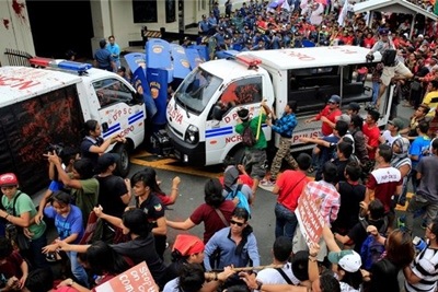 The protesters also urged Trump to remove from the US list of foreign terrorist organisations the New People's Army, the guerrilla wing of the Communist Party of the Philippines. (Reuters, For representative purpose) The protesters also urged Trump to remove from the US list of foreign terrorist organisations the New People's Army, the guerrilla wing of the Communist Party of the Philippines. (Reuters, For representative purpose)