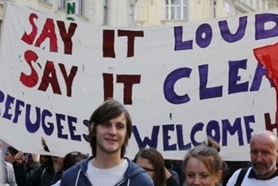 The march on Saturday, in which the protesters carried signs with slogans denouncing the proposed ban, proceeded through the centre of Vienna and ended in front of the square where the Foreign Ministry building is located. (Reuters) The march on Saturday, in which the protesters carried signs with slogans denouncing the proposed ban, proceeded through the centre of Vienna and ended in front of the square where the Foreign Ministry building is located. (Reuters)