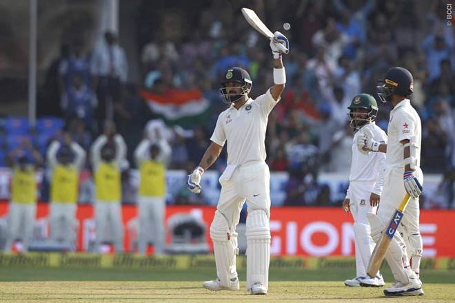 Captain Virat Kohli created history today by hitting his 4th double ton in Tests. He surpasses cricket great Sir Donald Bradman and Indian legend Rahul Dravid by scoring double tons in consecutive 4 Test series. He also becomes the first Indian captain to achieve this feat. (BCCI/Twitter)