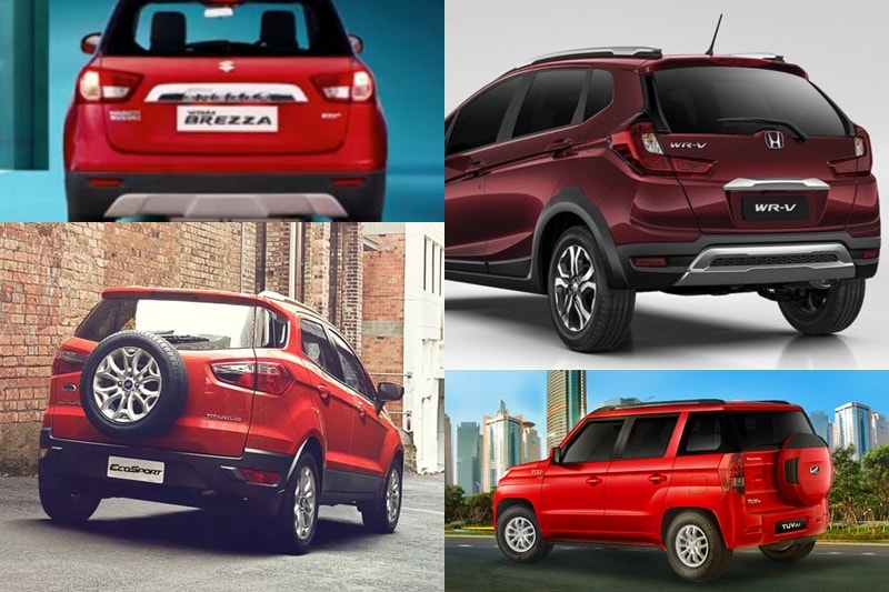 Price: Prices for Ford EcoSport start at Rs 7.11 lakh and stretch upto Rs 11.29 lakh depending upon the variant and city of purchase. Vitara Brezza comes with a starting price tag of Rs 7.3 lakh, with dual tone variants costing upto Rs 9.9 lakh. The TUV300 is priced at Rs 7.5 lakh for the base variant and Rs 9.8 lakh for the top variant. Pricing for the WR-V has not been confimed yet, however it is likely to sit slightly above the Jazz, which is currently priced at Rs 7.9 lakh for the base variant.