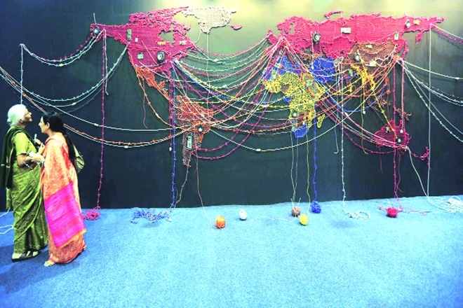 On view are some never-seen-before offerings such as Pakistani-American artist Anila Quayyum Agha’s internationally-acclaimed All the Flowers are for Me. 