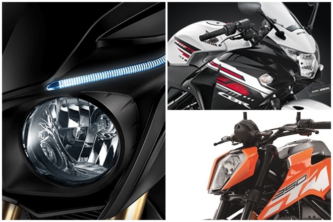 Design: The KTM 250 Duke shares its design with its elder sibling 390 Duke and gets a lightweight steel trellis frame, halogen headlamps with LED DRLs, side-slung exhaust and open-cartridge USD suspension. The motorcycle gets a 13.4 litre fuel tank and for braking duties, the 250 Duke is equipped with a 300 mm disc at the front and a 200mm disc at the rear with ABS. In comparison, the Honda CBR250R is a fully faired motorcycle, that features Y shaped headlamps, matte black finish alloy wheels and front visor. The motorcycle, however, is positioned as a tourer and not a sports bike and hence it would compete with the 250Duke. The suspension system gets 37mm telescopic shock absorbers at the front and a 5-step self-adjustable mono shock absorber at the rear. Braking duties are controlled by a 296mm disc at front and a 220mm disc at rear with optional ABS. On the other hand, Mahindra Mojo, a cruiser motorcycle features a two round headlamps in a bikini fairing with LED guide lamps and twin exhaust. The braking duties are done by disc brakes at front and at the rear, 320mm at front and 240mm at rear, minus the ABS, which is not offered as an option either. In design part, KTM 250 Duke could be the first choice for the customers due to its freshness and edgy looks. In addition, ABS and a light weight also gives it a performance edge over its rivals.