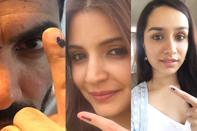 Anushka sharma, ranveer singh, varun dhawan, john abraham, shraddha kapoor, lok sabha elections vote, bollywood