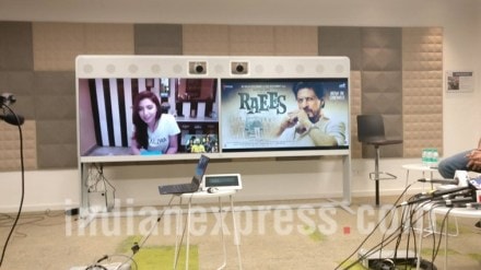 Along with Shahrukh Khan, Mahira the film's leading lady, who couldn't promote the film due to the ban imposed on Pakistani artists in India, joined in via video call on Friday. (Express) Along with Shahrukh Khan, Mahira the film's leading lady, who couldn't promote the film due to the ban imposed on Pakistani artists in India, joined in via video call on Friday. (Express)