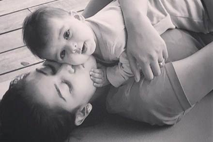 In the image, Mira is seen hugging the baby and kissing her cheek, while Misha is looking towards the camera. "Hello world," Shahid captioned the image. (Instagram)