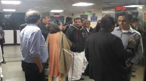 Sonia Gandhi, Ghulam Nabi Azad reached RML hospital to enquire about IUML MP E Ahamed's health in national capital. (ANI)