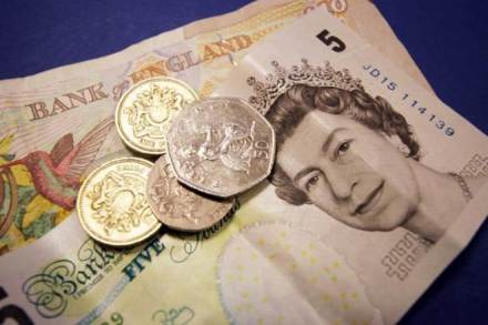 Sterling hit its lowest in 10 days against the euro , down almost 0.5 percent on the day at 85.82 pence. It fell to a one-week low of $1.2388, down almost 1 percent on the day. (Reuters)