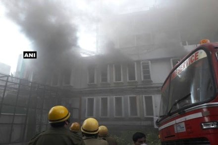 On Sunday, a floor in the Times of India building caught fire. 