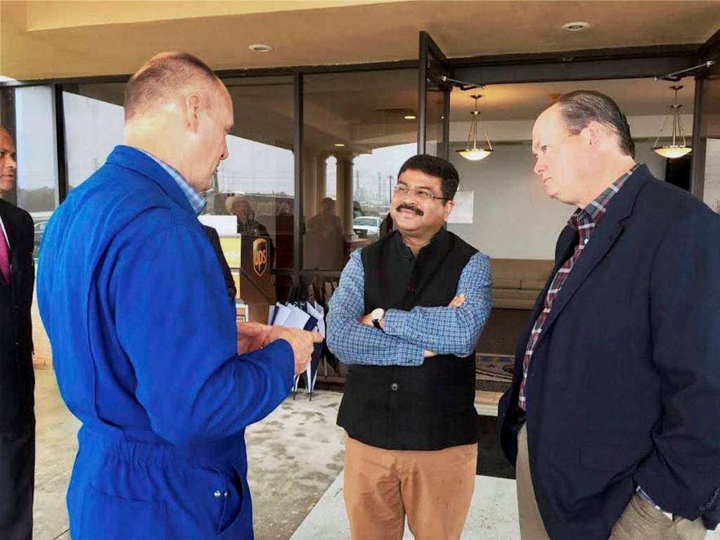 Oil minister Dharmendra Pradhan’s visit to the US to showcase and drum up investment opportunities in India could not have come at a more opportune time.(ANI)