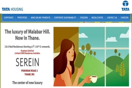 The company has projects in major metros, including Mumbai, Delhi NCR, Bengaluru and Kolkata, among others. (Image source: Tata Housing site)