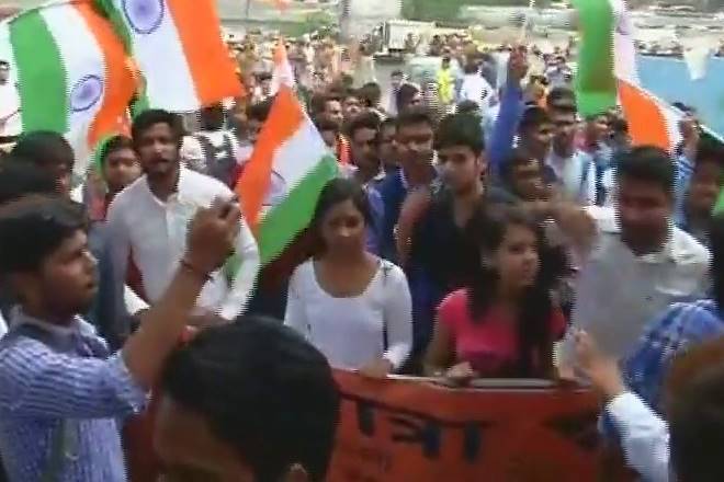 Ramjas College, Ramjas College clash, Ramjas College violence, Anti-India slogans, Bastar wants Azaadi, Kashmir wants Azaadi, ABVP, Azaadi slogans raised, video released Ramjas College, Ramjas College clash, Ramjas College violence, Anti-India slogans, Bastar wants Azaadi, Kashmir wants Azaadi, ABVP, Azaadi slogans raised, video released