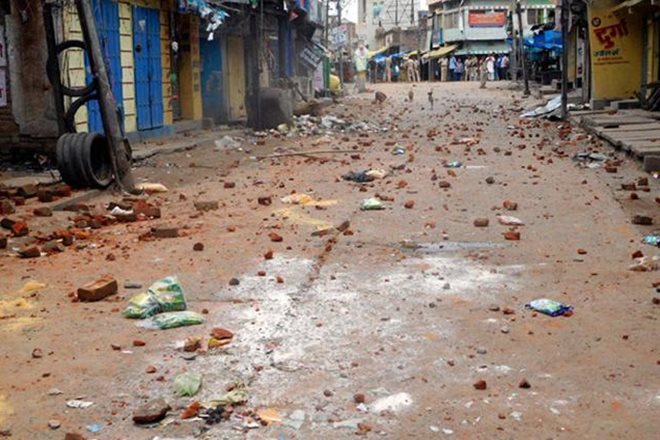The officer said that the police fired two teargas shells to disperse the mob after they refused to leave the spot. (File Photo; Credit: PTI) The officer said that the police fired two teargas shells to disperse the mob after they refused to leave the spot. (File Photo; Credit: PTI)