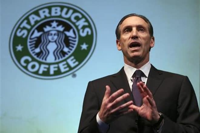 Starbucks CEO Howard Schultz presided over his last annual shareholder meeting as head of the company Wednesday by standing by its pledge to hire refugees. (Reuters)