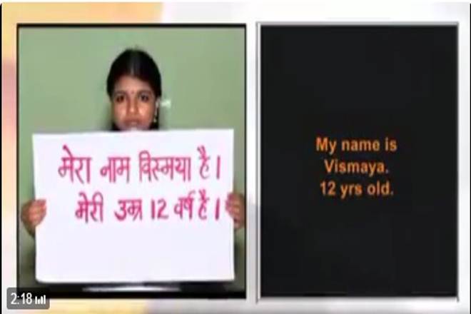 Vismaya holds up a placard, just as Gurmehar Kaur had done, and it is nothing less than heartwrenching to watch what she has to say.