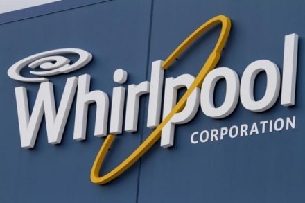 The logo has forgone the ‘Swirl’ above Whirlpool’s ‘W’, which was originally added in 1960 and was a symbol of laundry products. (Reuters)