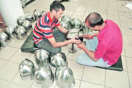Workers at Dehradun-based Lord of Battles, a manufacturer and exporter of period props, which has supplied to films and shows like Game of Thrones and Assassin’s Creed.