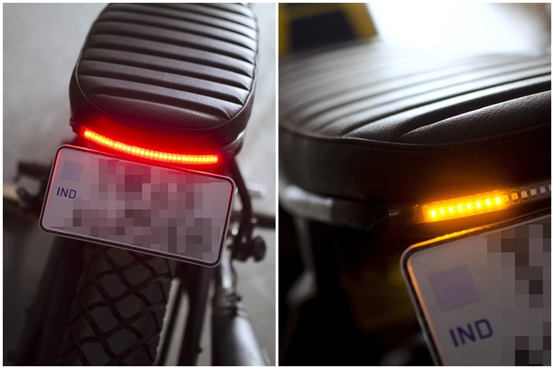 The tail lamp is particularly interesting, with a strip of LEDs. And so are the indicators. A feature that could inspire design on series production motorcycles.