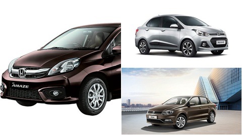 2017 Hyundai Xcent facelift vs Honda Amaze vs Volkswagen Ameo