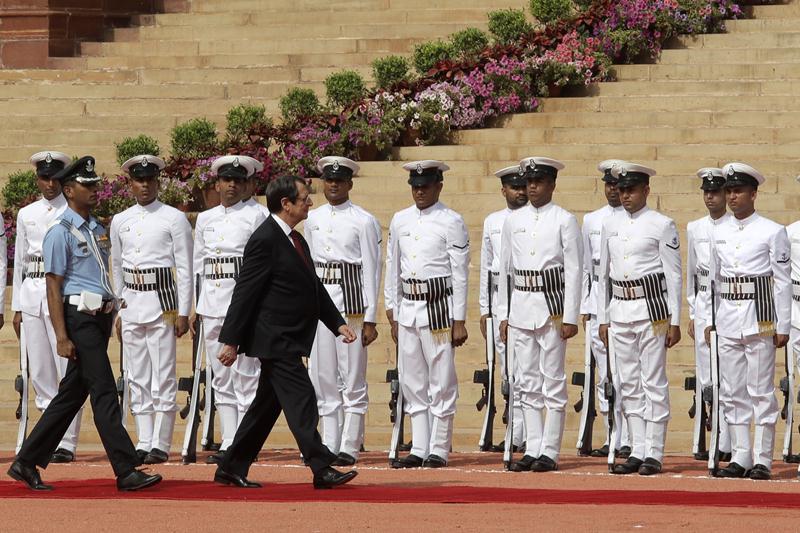 Cyprus, Cyprus india, Cyprus president, Cyprus president visit, Cypriot President Nicos Anastasiades, Nicos Anastasiades, narendra modi, Nicos Anastasiades guard of honor, Nicos Anastasiades at rajghat, pranab mukherjee, india cyprus agreement, sushma swaraj, anupriya patel, financial express gallery, Nicos Anastasiades photos, Nicos Anastasiades pics, Nicos Anastasiadesindia pics, Nicos Anastasiades india photos
