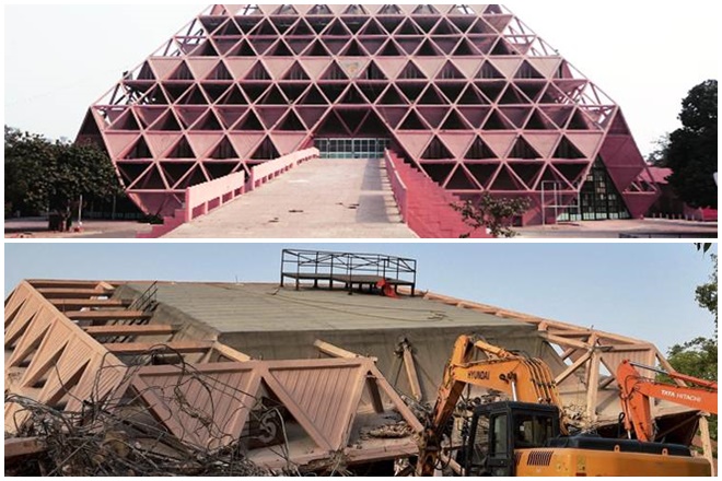 Not just this, the five structures — one of Hall of Nations and four of Hall of Industries were the world's first pillarless concrete frame structures. Not just this, the five structures — one of Hall of Nations and four of Hall of Industries were the world's first pillarless concrete frame structures.